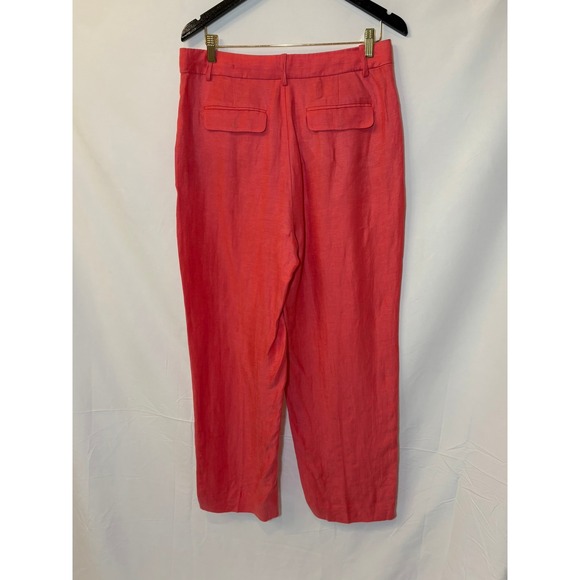 J.Crew Coral Women's Linen Blend Straight Leg Pants Trousers 10 Classic Coastal - Picture 4 of 10